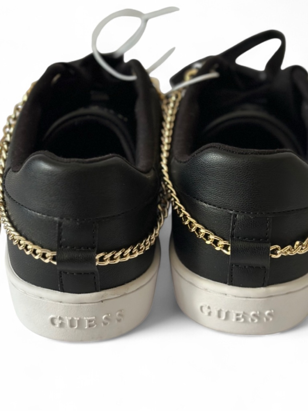GUESS Black Sneakers with Gold Charm Chain - Picture 4 of 16